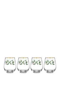 Cheap 💯 Lenox® Holiday Stemless Wine Glass Set of 4 ⭐