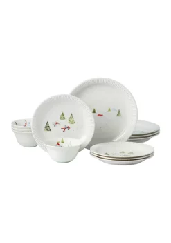 Budget ⌛ Lenox® Profile Snow Day 12-Piece Dinnerware Set 🎉