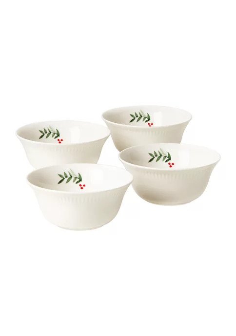 Budget 💯 Lenox® Profile Snow Day Set of 4 Bowls 🎉 1 Budget 💯 Lenox® Profile Snow Day Set of 4 Bowls 🎉