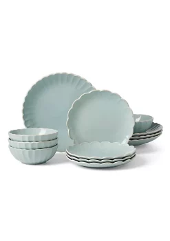 Top 10 💯 Lenox French Perle Scallop Ice Blue 12-Piece Dinnerware Set 🥰