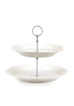 Budget 💯 Lenox® French Perle White Tiered Server 💯