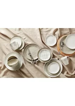 Deals ⌛ Lenox Bay Colors 12-Piece Dinnerware Set, Grey ❤️ -Lenox store Belk 375