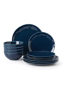 Deals ⌛ Lenox Bay Colors 12-Piece Dinnerware Set, Grey ❤️ -Lenox store Belk 378