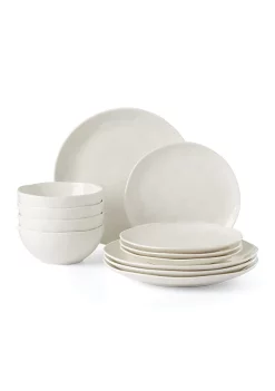 Deals ⌛ Lenox Bay Colors 12-Piece Dinnerware Set, Grey ❤️ -Lenox store Belk 379