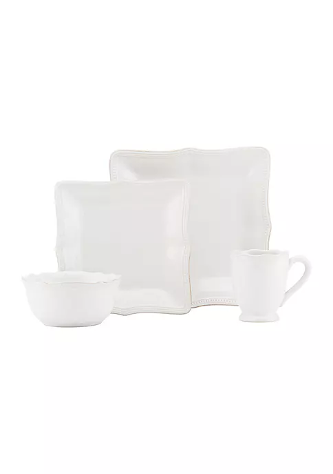 Flash Sale ✨ Lenox® French Perle Bead White Square 4-piece Place Setting 🔥 1 Flash Sale ✨ Lenox® French Perle Bead White Square 4-piece Place Setting 🔥