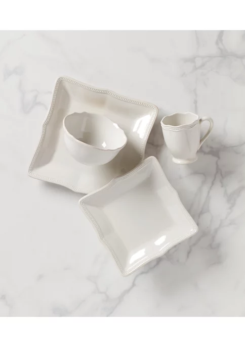 Flash Sale ✨ Lenox® French Perle Bead White Square 4-piece Place Setting 🔥 2 Flash Sale ✨ Lenox® French Perle Bead White Square 4-piece Place Setting 🔥 - Image 2