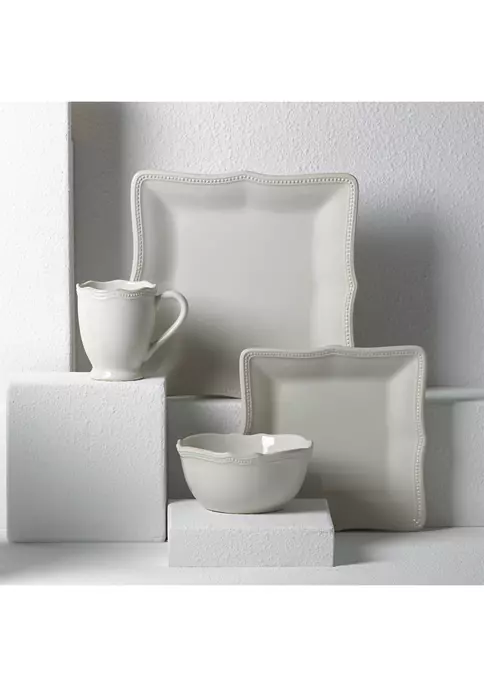 Flash Sale ✨ Lenox® French Perle Bead White Square 4-piece Place Setting 🔥 3 Flash Sale ✨ Lenox® French Perle Bead White Square 4-piece Place Setting 🔥 - Image 3
