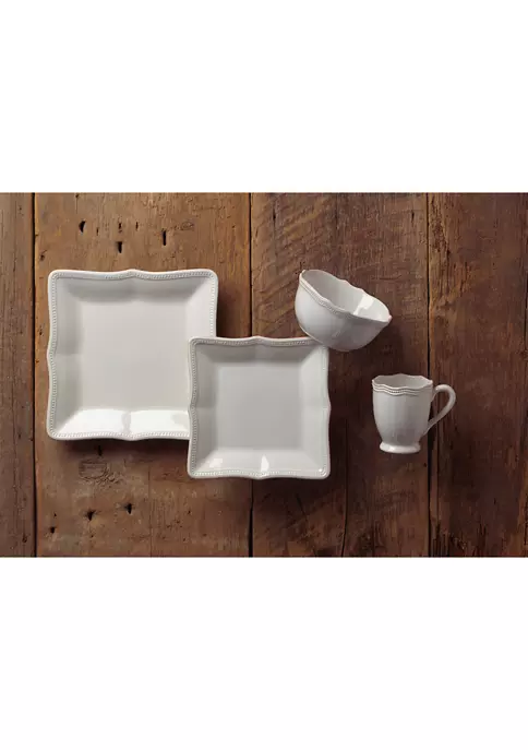 Flash Sale ✨ Lenox® French Perle Bead White Square 4-piece Place Setting 🔥 4 Flash Sale ✨ Lenox® French Perle Bead White Square 4-piece Place Setting 🔥 - Image 4