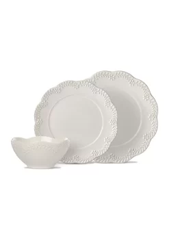 Best Sale 👍 Lenox® Chelse Muse Scallop Floral Gray 12-Piece Dinnerware Set 👏