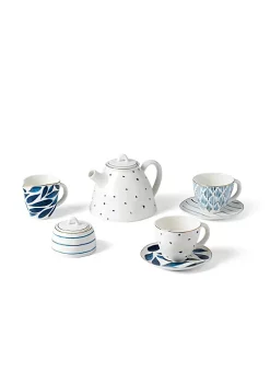 Best Pirce 🔥 Lenox Blue Bay 9-Piece Tea Set 🛒