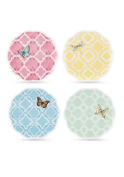 Deals 💯 Lenox® Butterfly Meadow Trellis Set of 4 Dessert Plates 🤩