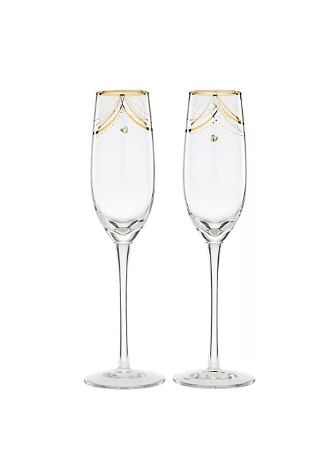 Cheap ❤️ Lenox Disney Bridal 2-Piece Toasting Flutes 🥰 1 Cheap ❤️ Lenox Disney Bridal 2-Piece Toasting Flutes 🥰