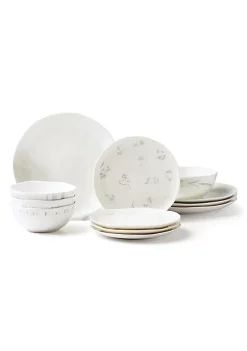 Outlet ✔️ Lenox Oyster Bay 12-Piece Dinnerware Set 👏