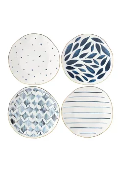 New ❤️ Lenox® Blue Bay 4 Piece Dessert Plate Set 😀