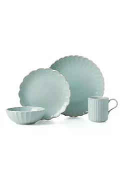 Best Sale ⭐ Lenox French Perle Scallop Ice Blue 4-Piece Place Setting 🔥 -Lenox store Belk 615