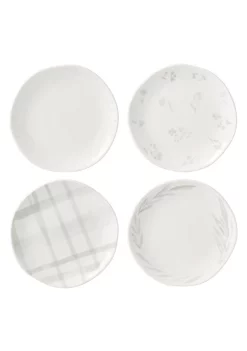 Best Sale 😍 Lenox Oyster Bay 4-Piece Tidbit Plates, Assorted Patterns 👏 -Lenox store Belk 626