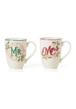 Wholesale 🥰 Lenox® Holiday Mr. & Mrs. Mug Set 👏
