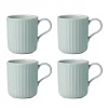 Discount 🌟 Lenox French Perle Scallop Ice Blue Mugs, Set of 4 🎁