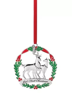 Buy 😀 Lenox® 2022 Our First 🎁 Christmas Metal Deer Ornament 🎉