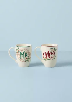 Wholesale 🥰 Lenox® Holiday Mr. & Mrs. Mug Set 👏 6 Wholesale 🥰 Lenox® Holiday Mr. & Mrs. Mug Set 👏 -Lenox store Belk 9