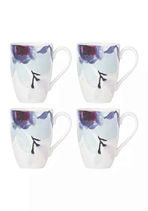 Top 10 ❤️ Lenox® Indigo Watercolor Floral Mug - Set of 4 ✔️ 2 Top 10 ❤️ Lenox® Indigo Watercolor Floral Mug - Set of 4 ✔️ - Image 2
